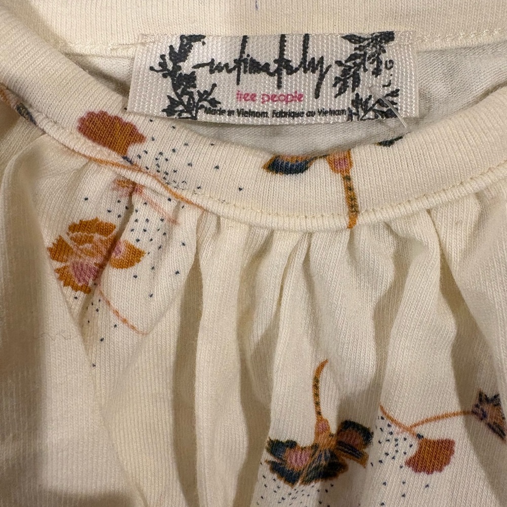 Free People Movement Play Date Floral Bodysuit cream L new NWT boho - Picture 5 of 6